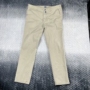 Meyer M5 Chinos Casual Pants Size 38x32 Chino In Solid Beige Cotton Blend
